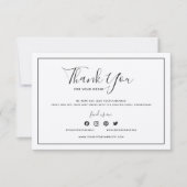 Carte Ajouter Logo Bordure gris foncé Merci Kraft rustiq (Devant)