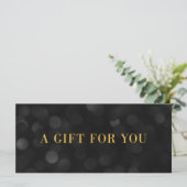 Carte Ajouter Logo Dark Bokeh Lights Gold Certificat cad (Debout devant)