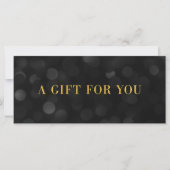 Carte Ajouter Logo Dark Bokeh Lights Gold Certificat cad (Devant)