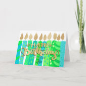 Carte Ajouter Logo Fun Green Candles Business Joyeux Ann (Devant)