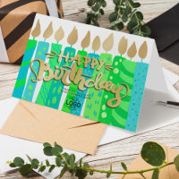Ajouter Logo Fun Green Candles Business Joyeux Ann
