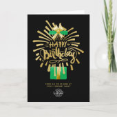Carte Ajouter Logo Green Gold Fireworks Black Group Anni (Devant)