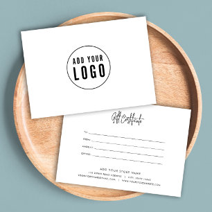 Carte Ajouter Logo Moderne Design Script Certificat cade