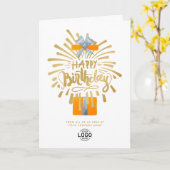 Carte Ajouter Logo Orange Cadeau Feu d'artifice d'affair (Fleur jaune)