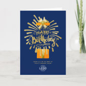 Carte Ajouter Logo Orange Cadeau Gold Marine Blue Group  (Devant)