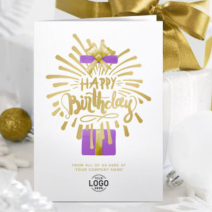 Carte Ajouter Logo Purple Cadeau Gold Fireworks Group An