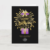 Carte Ajouter Logo Purple Cadeau Gold Fireworks Group An (Devant)