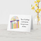 Carte Ajouter Nom et âge Amusants Cadeau Bow multicolore (Fleur jaune)