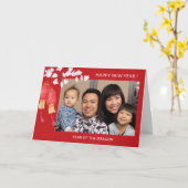 Carte Ajouter Photo Chinois Nouvel An du Dragon 2024 (Fleur jaune)