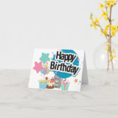 Carte Ajouter texte et photo à l'arrière mignon annivers (Fleur jaune)