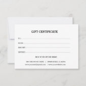 Carte Ajouter un certificat cadeau commercial modifiable (Devant)
