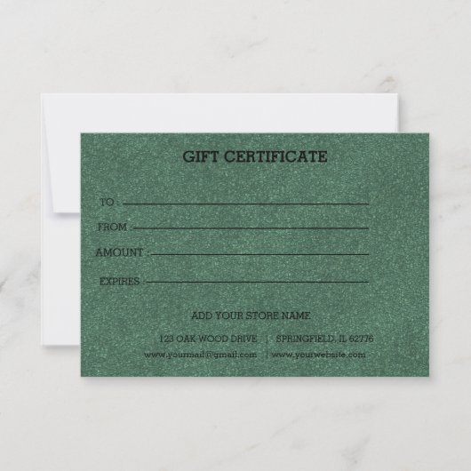 Carte Ajouter un certificat cadeau commercial modifiable (Devant)