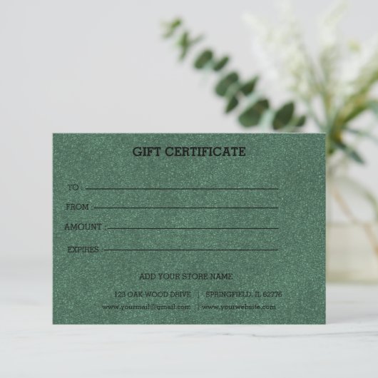 Carte Ajouter un certificat cadeau commercial modifiable (Debout devant)