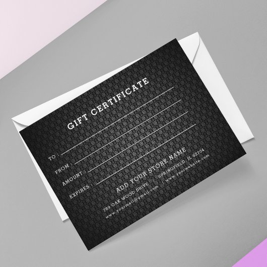 Carte Ajouter un certificat cadeau commercial modifiable