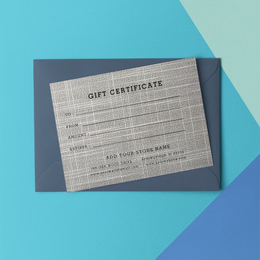 Carte Ajouter un certificat cadeau commercial modifiable