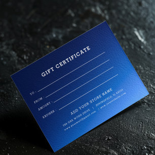 Carte Ajouter un certificat cadeau commercial modifiable