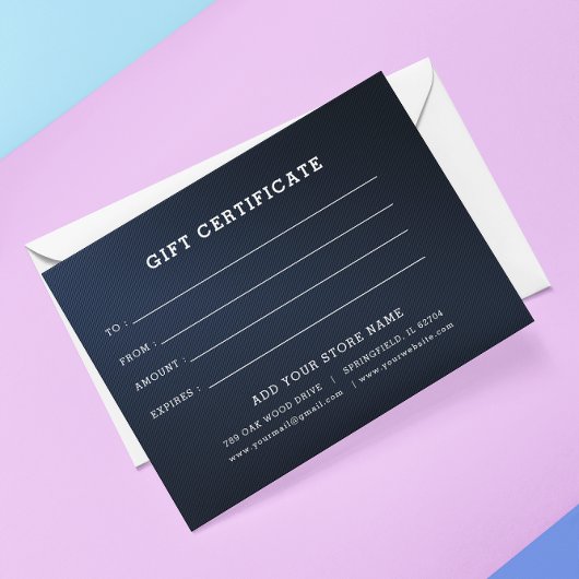 Carte Ajouter un certificat cadeau commercial modifiable