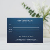 Carte Ajouter un certificat cadeau commercial modifiable (Debout devant)