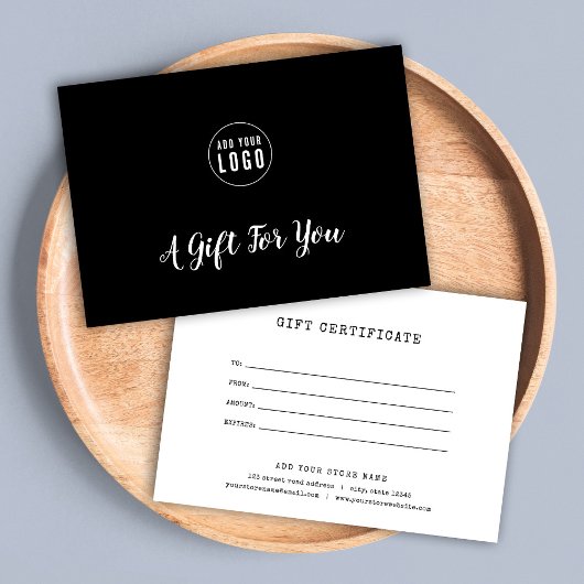 Carte Ajouter un certificat cadeau couleur personnalisé