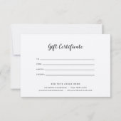 Carte Ajouter un certificat cadeau de machine à écrire d (Dos)