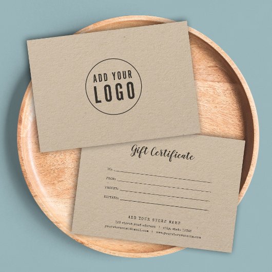 Carte Ajouter un certificat cadeau de machine à écrire d