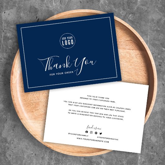 Carte Ajouter un logo Bordure blanche Merci couleur modi