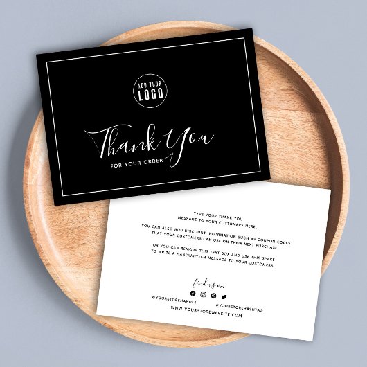 Carte Ajouter un logo Bordure blanche Merci couleur modi