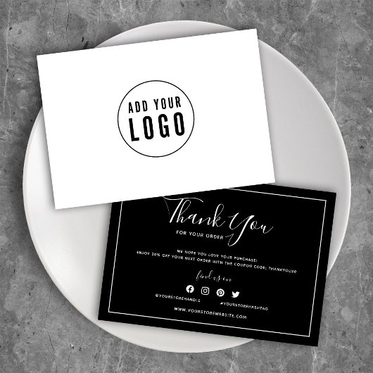 Carte Ajouter un logo Bordure blanche Merci couleur modi