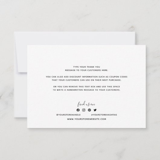 Carte Ajouter un logo Bordure blanche Merci couleur modi (Dos)