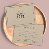 Carte Ajouter un logo Gris Bordure Certificat cadeau