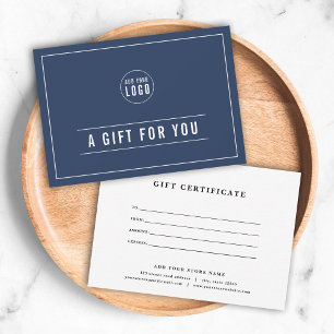 Carte Ajouter un logo Lignes blanches Certificat cadeau 