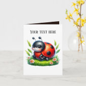 Carte Ajouter un message aux amateurs de coccinelle (Fleur jaune)
