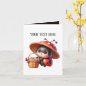 Carte Ajouter un message aux amateurs de coccinelle (Fleur jaune)