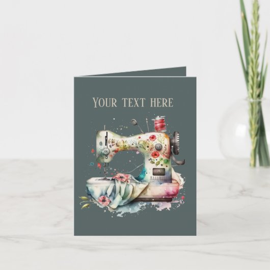 Carte Ajouter un message aux amateurs de couture (Devant)