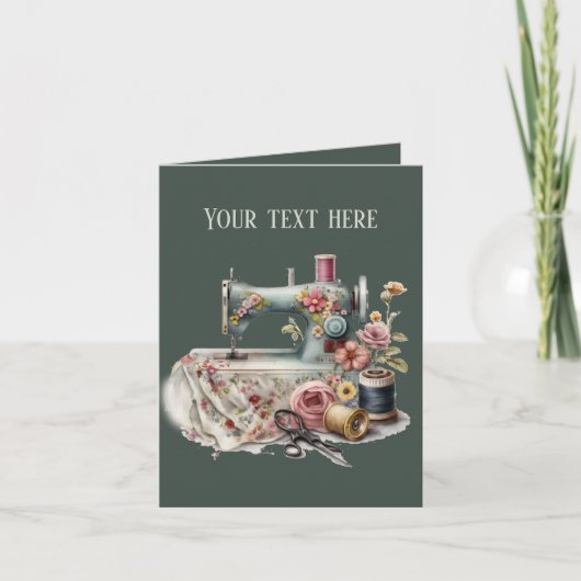 Carte Ajouter un message aux amateurs de couture (Devant)