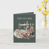 Carte Ajouter un message aux amateurs de couture (Fleur jaune)