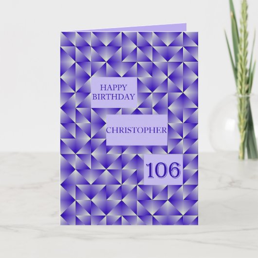 Carte Ajouter un nom 106e anniversaire avec des formes v (Devant)