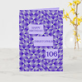 Carte Ajouter un nom 106e anniversaire avec des formes v (Fleur jaune)