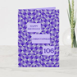 Carte Ajouter un nom 106e anniversaire avec des formes v