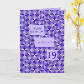 Carte Ajouter un nom 19e anniversaire avec des formes vi (Fleur jaune)