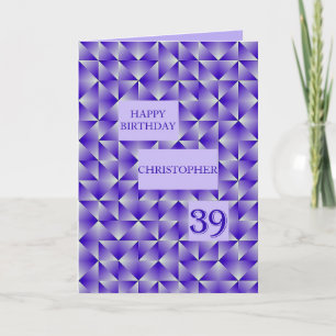 Carte Ajouter un nom 39e anniversaire avec des formes vi