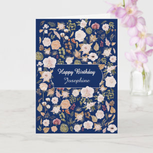 Carte Ajouter Un Nom Fleurs Dispersées Anniversaires