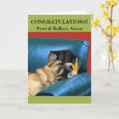 Carte Ajouter un nom Graduation Allemand Berger Repose (Fleur jaune)
