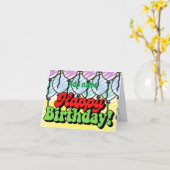 Carte Ajouter un nom mignon anniversaire de enfant graph (Fleur jaune)