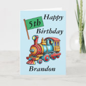 Carte Ajouter un nom Personnaliser Train à vapeur Enfant (Devant)