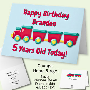 Carte Ajouter un nom Personnaliser Train Child Boy's