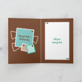 Carte Ajouter un nom photo brun menthe petit garçon anni (Intérieur)