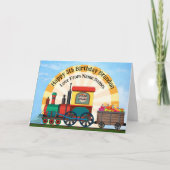 Carte Ajouter un nom Photo Image Enfant's Steam Train Bo (Devant)