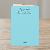 Carte Ajouter un nom turquoise 21e anniversaire