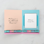 Carte Ajouter un nom turquoise 21e anniversaire (Intérieur)